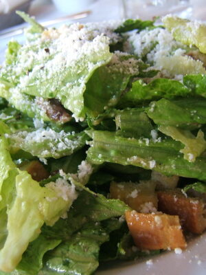 Beef Caesar salad.