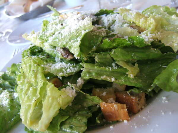 Beef Caesar salad.